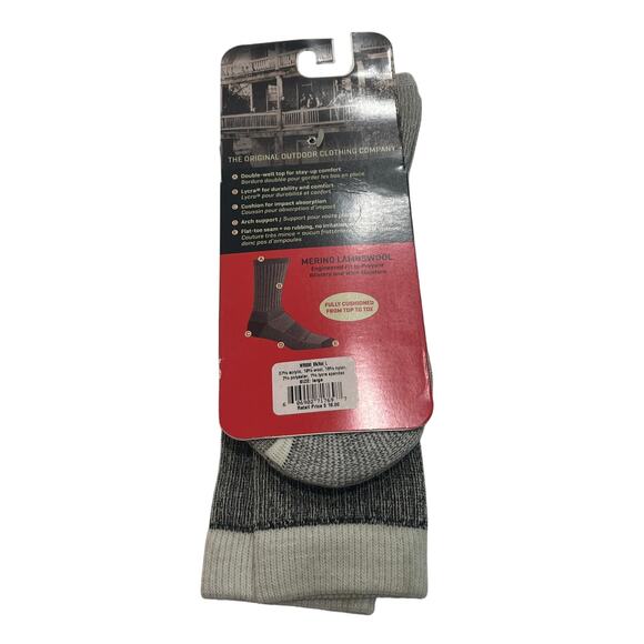 8-67(1) WOOLRICH Men's Merino Lambswool Socks Grey Large - Picture 2 of 5